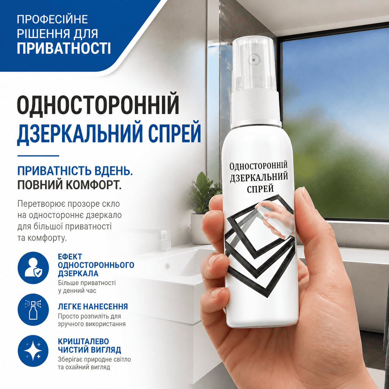 Дзеркальний спрей для скла